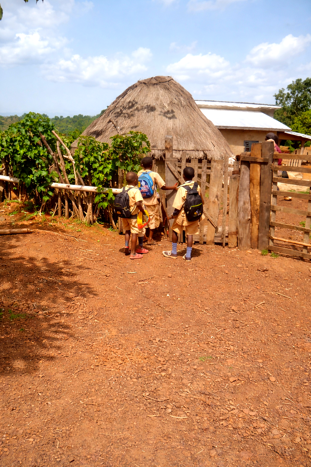 Children returning from school