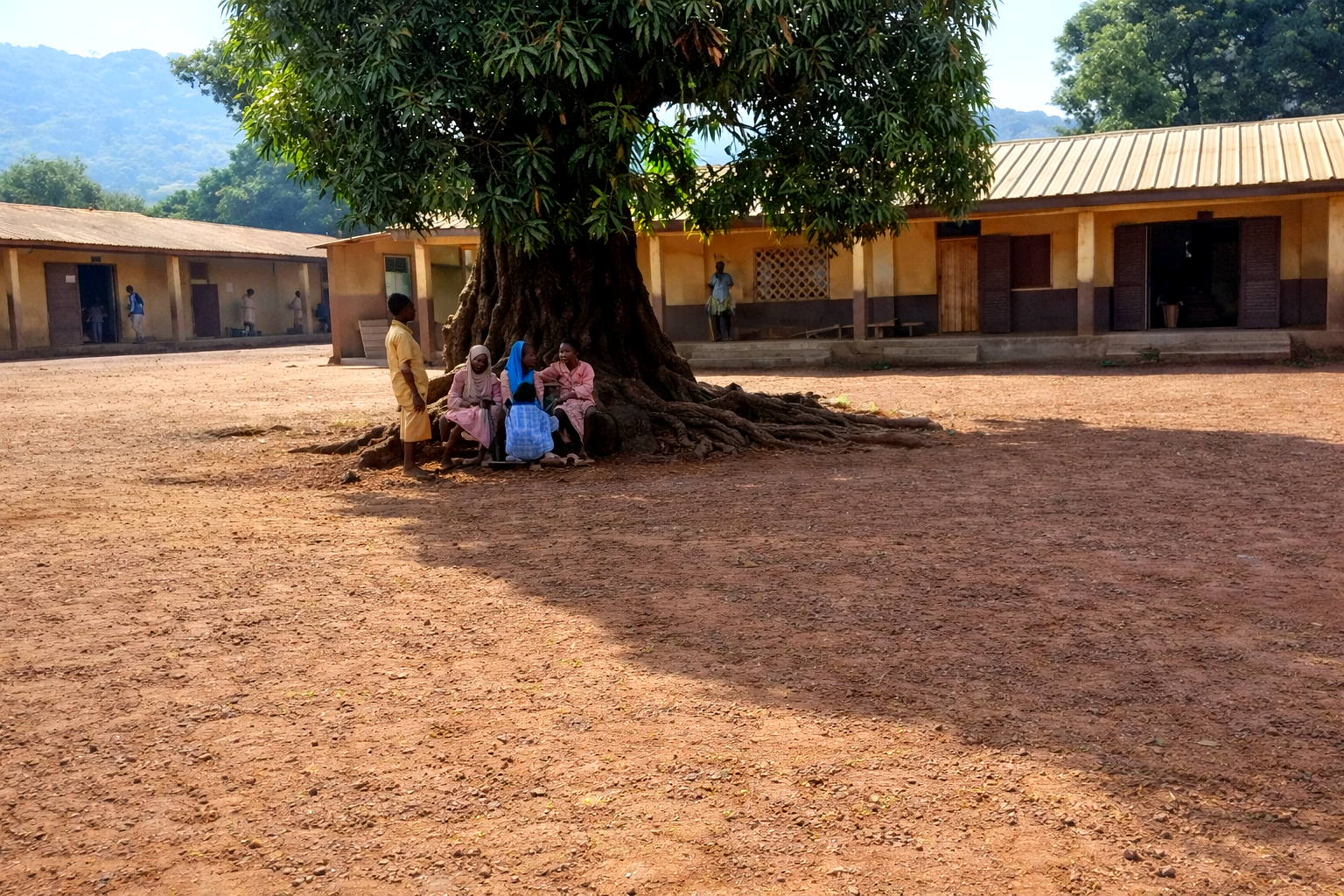 Children under mango tree