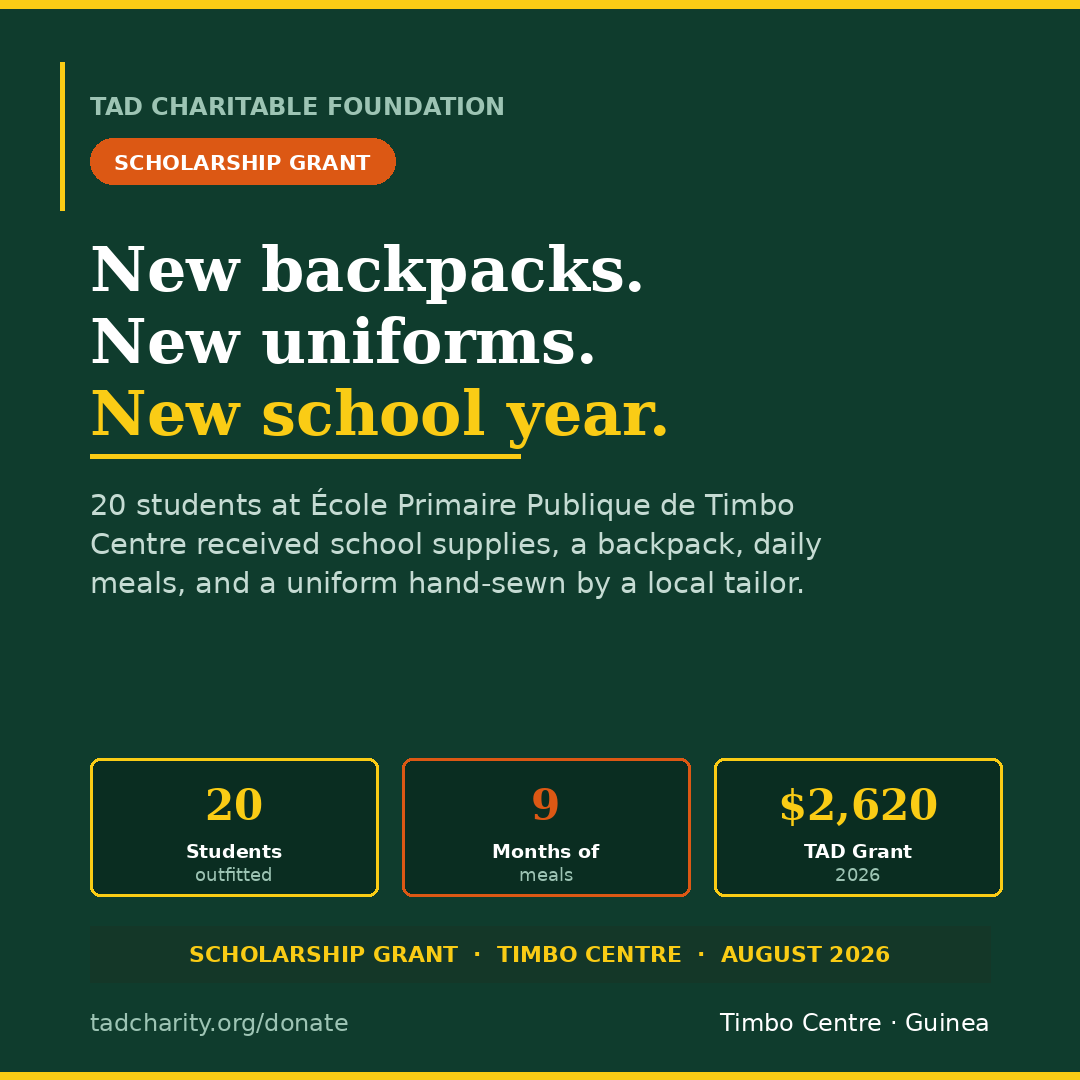 New Uniforms for 20 Students — Timbo Centre
