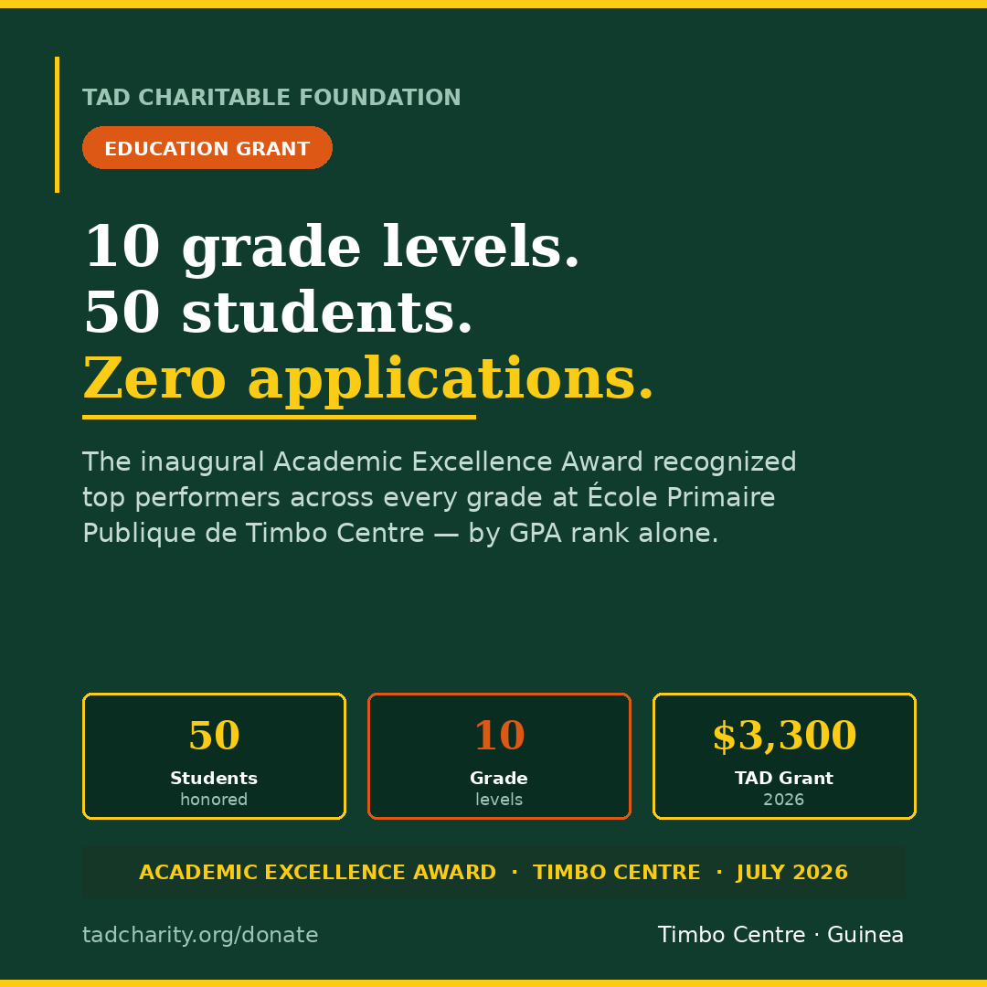 Academic Excellence Award — Timbo Centre