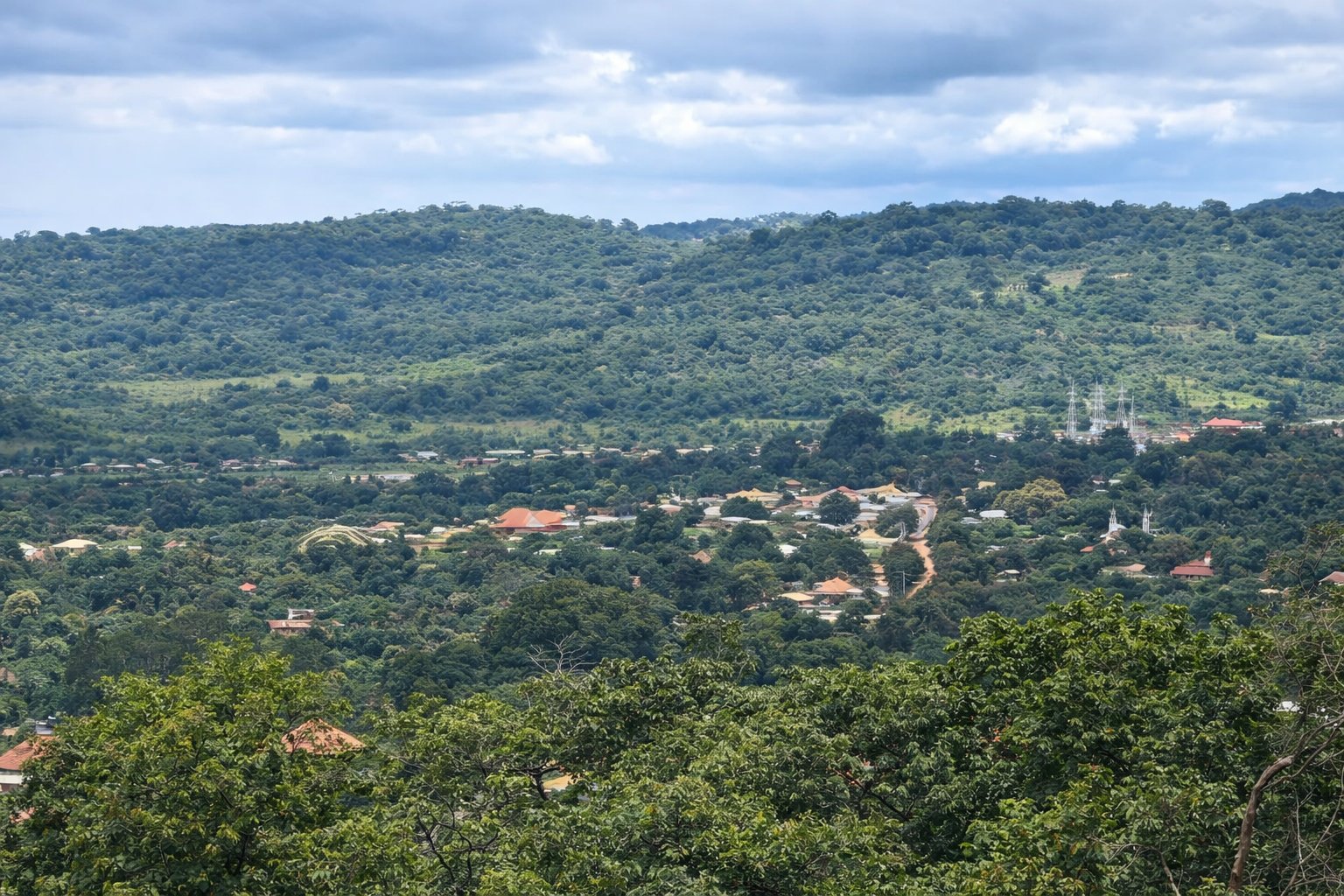 Aerial view of Timbo, Guinea community